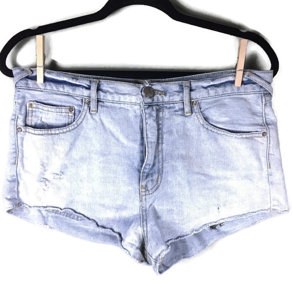 Free People Distressed Cutoff Cotton Denim Shorts Size 28 - Picture 1 of 8